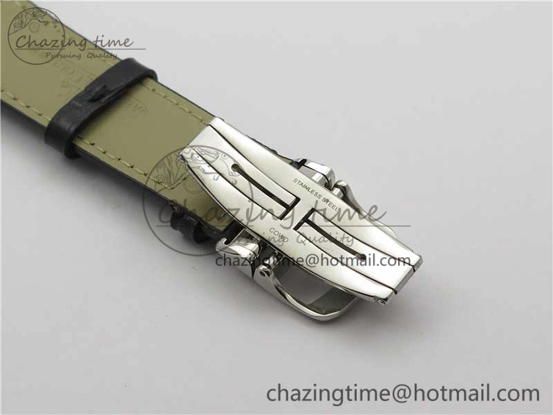 Master Ultra Thin Date FKF 1:1 Best Edition Blue Dial on Black Leather Strap A898