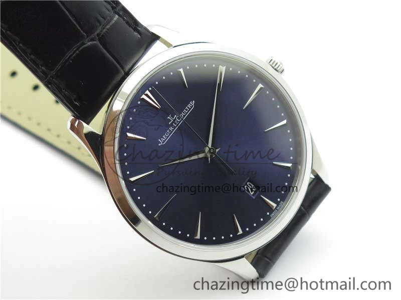 Master Ultra Thin Date FKF 1:1 Best Edition Blue Dial on Black Leather Strap A898