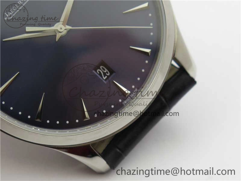 Master Ultra Thin Date FKF 1:1 Best Edition Blue Dial on Black Leather Strap A898