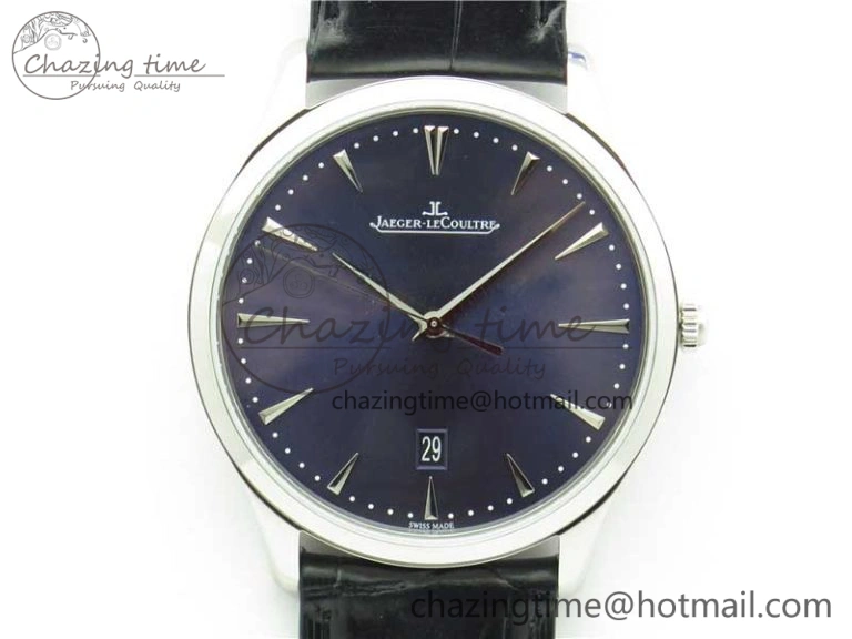 Master Ultra Thin Date FKF 1:1 Best Edition Blue Dial on Black Leather Strap A898