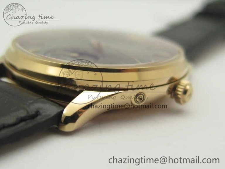 Master Ultra Thin Moon 1362520 RG ZF 1:1 Best Edition Gray Dial on Black Leather Strap A925