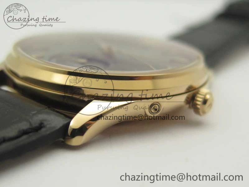 Master Ultra Thin Moon 1362520 RG ZF 1:1 Best Edition Gray Dial on Black Leather Strap A925