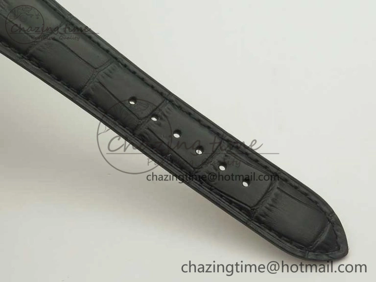 Master Ultra Thin Moon 1362520 RG ZF 1:1 Best Edition Gray Dial on Black Leather Strap A925