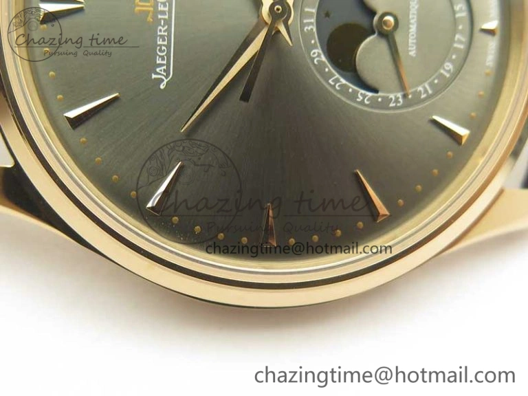 Master Ultra Thin Moon 1362520 RG ZF 1:1 Best Edition Gray Dial on Black Leather Strap A925