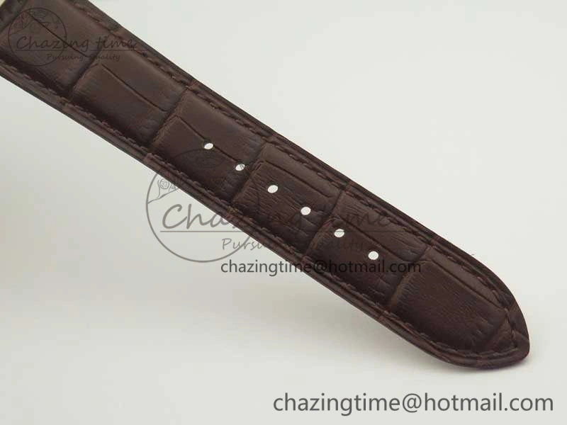 Master Ultra Thin Moon 1362520 RG ZF 1:1 Best Edition White Dial on Brown Leather Strap A925