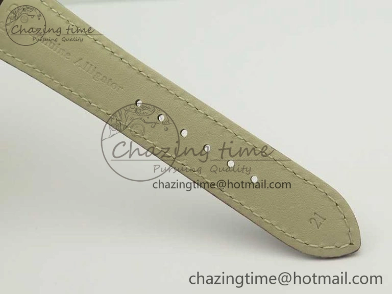 Master Ultra Thin Moon 1362520 RG ZF 1:1 Best Edition White Dial on Brown Leather Strap A925