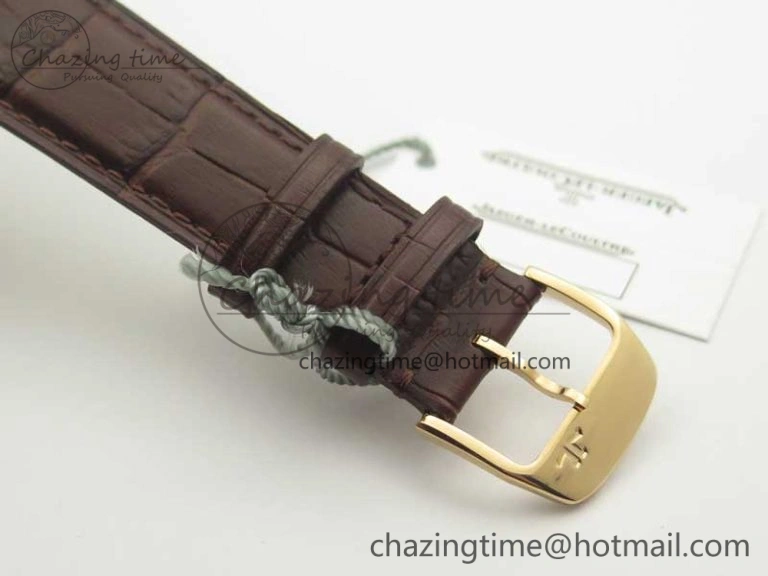 Master Ultra Thin Moon 1362520 RG ZF 1:1 Best Edition White Dial on Brown Leather Strap A925