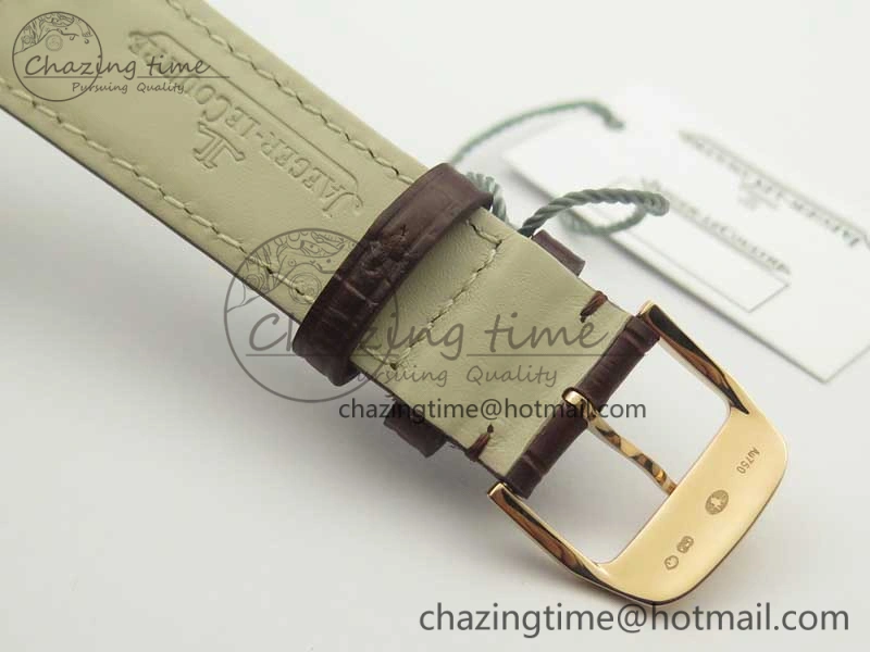 Master Ultra Thin Moon 1362520 RG ZF 1:1 Best Edition White Dial on Brown Leather Strap A925