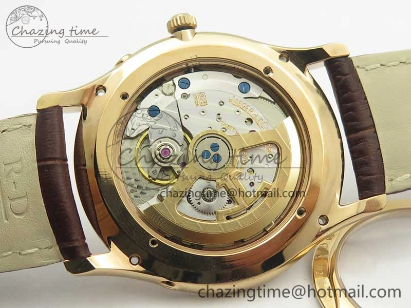 Master Ultra Thin Moon 1362520 RG ZF 1:1 Best Edition White Dial on Brown Leather Strap A925