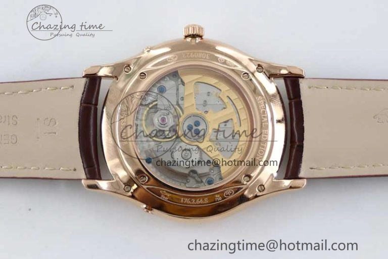 Master Ultra Thin Moon 136255J RG Q8F 1:1 Best Edition Gray Dial on Browm Leather Strap A925