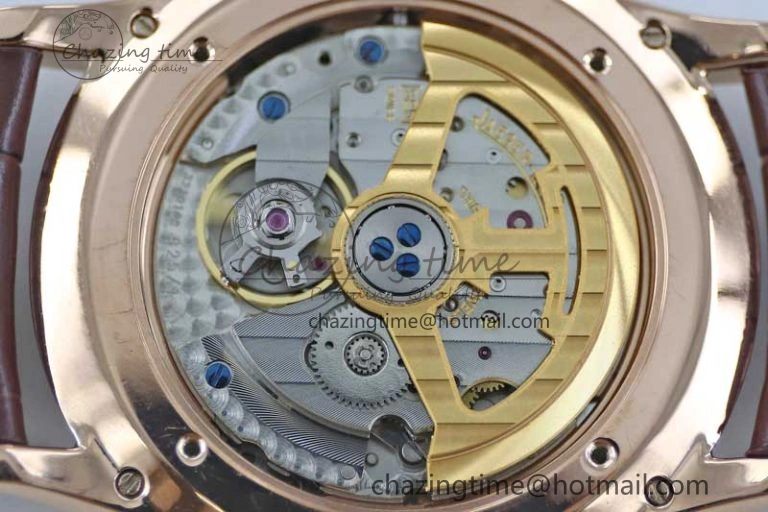 Master Ultra Thin Moon 136255J RG Q8F 1:1 Best Edition Gray Dial on Browm Leather Strap A925