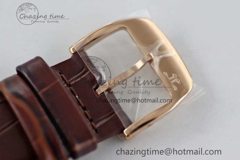 Master Ultra Thin Moon 136255J RG Q8F 1:1 Best Edition Gray Dial on Browm Leather Strap A925