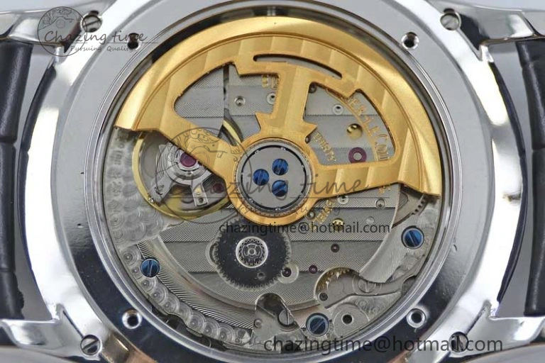 Master Ultra Thin Moon 1363540 SS Q8F 1:1 Best Edition Gray Dial on Black Leather Strap A925