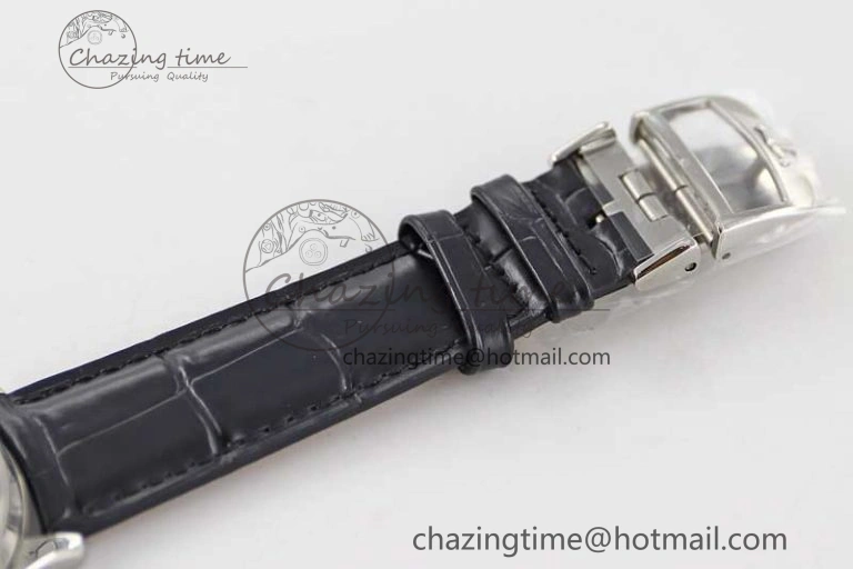 Master Ultra Thin Moon 1363540 SS Q8F 1:1 Best Edition Gray Dial on Black Leather Strap A925