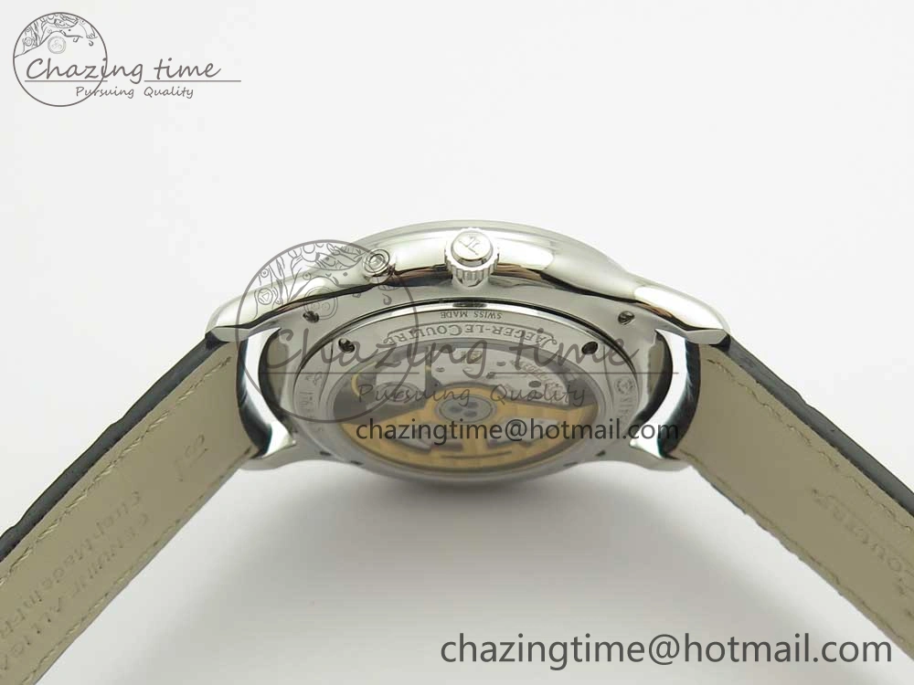 Master Ultra Thin Moon 1368420 SS GF 1:1 Best Edition White Dial on Black Leather Strap A925