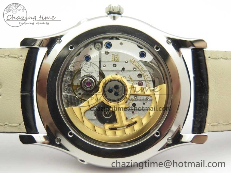 Master Ultra Thin Moon 1368420 SS GF 1:1 Best Edition White Dial on Black Leather Strap A925