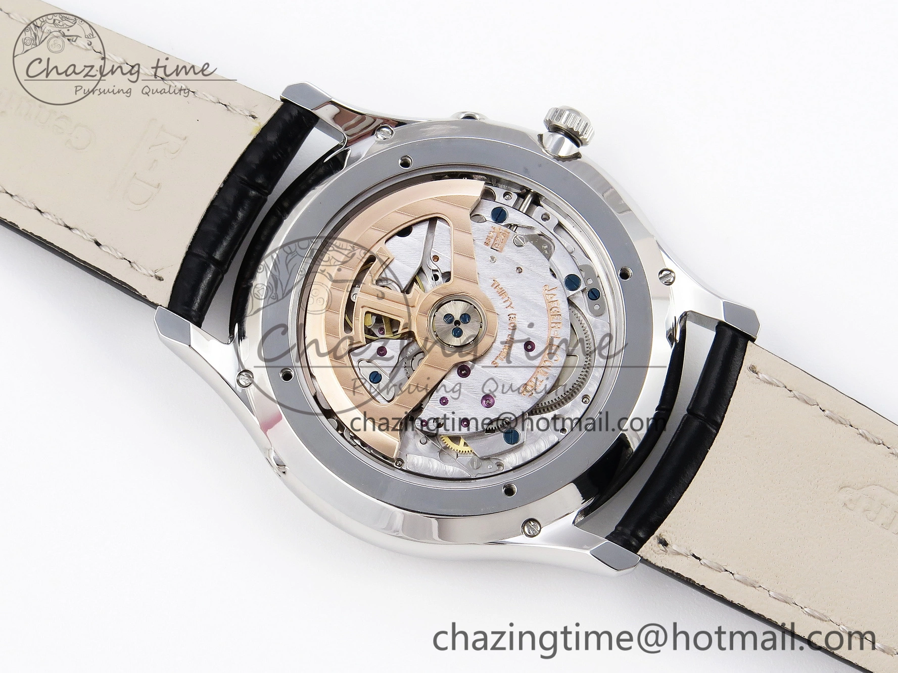 Master Ultra Thin Moon 1368420 SS ZF 1:1 Best Edition Blue Dial on Black Leather Strap SA925 Super Clone V2