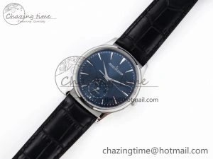 Master Ultra Thin Moon 1368420 SS ZF 1:1 Best Edition Blue Dial on Black Leather Strap SA925 Super Clone V2
