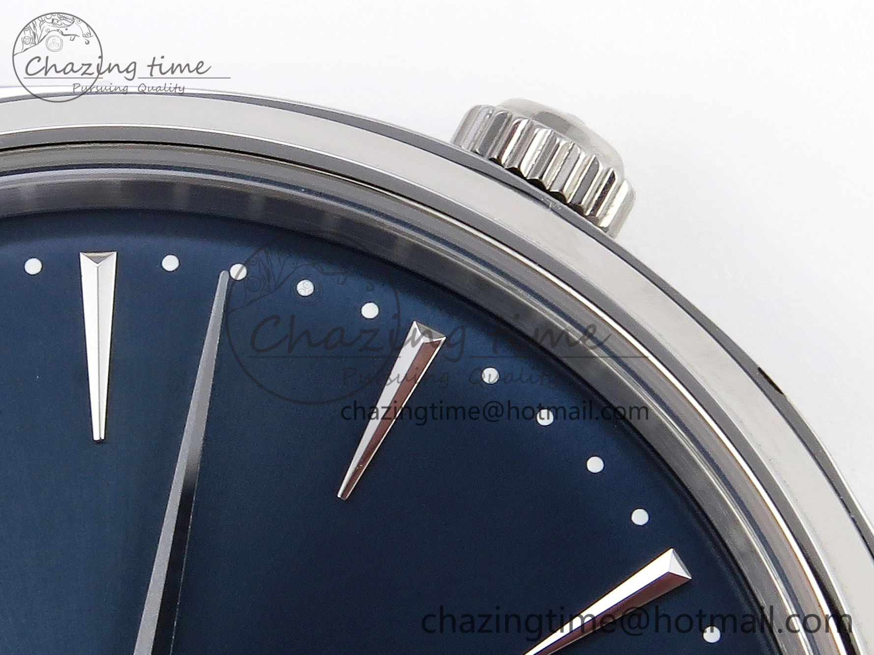 Master Ultra Thin Moon 1368420 SS ZF 1:1 Best Edition Blue Dial on Black Leather Strap SA925 Super Clone V2