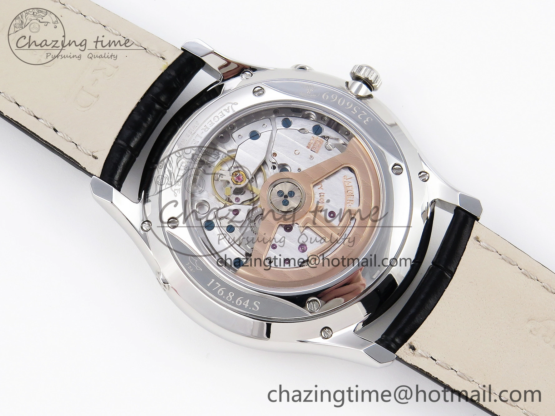 Master Ultra Thin Moon 1368420 SS ZF 1:1 Best Edition Blue Dial on Black Leather Strap SA925 Super Clone V2