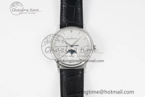 Master Ultra Thin Moon 1368420 SS ZF 1:1 Best Edition White Dial on Black Leather Strap V2 SA925 Super Clone