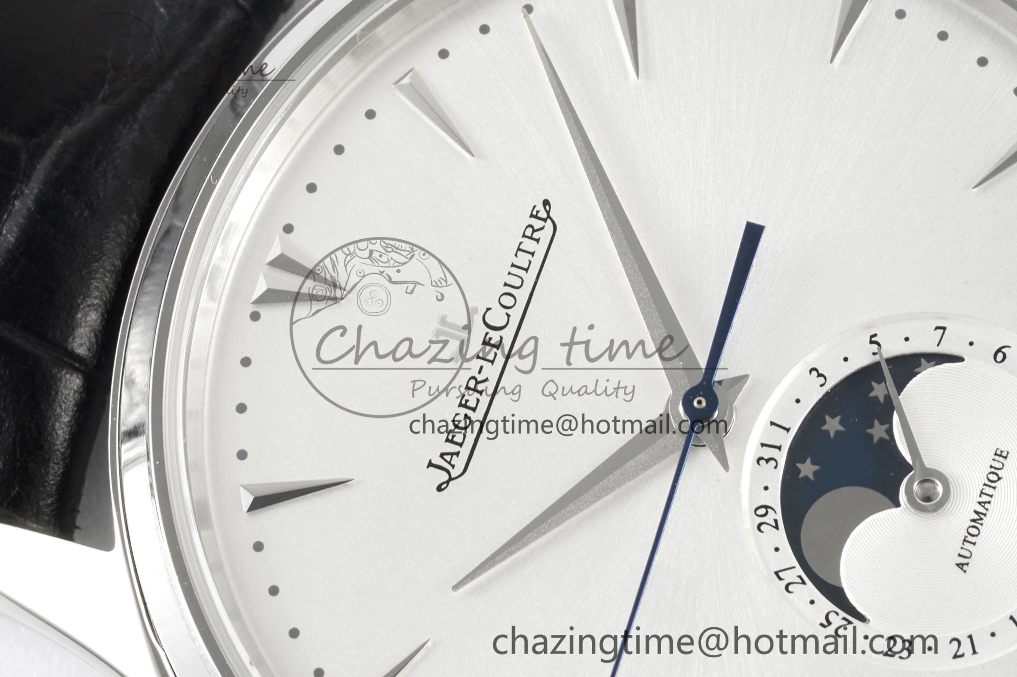 Master Ultra Thin Moon 1368420 SS ZF 1:1 Best Edition White Dial on Black Leather Strap V2 SA925 Super Clone