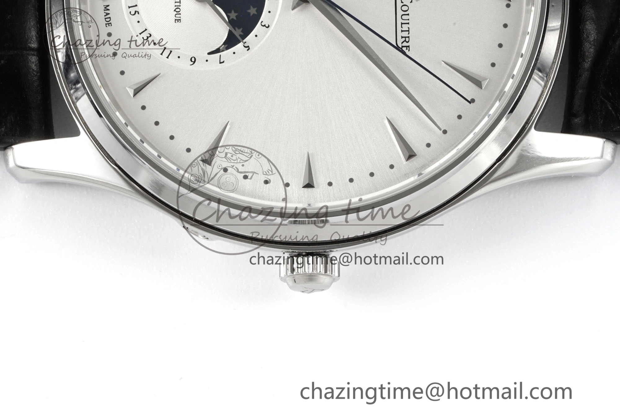 Master Ultra Thin Moon 1368420 SS ZF 1:1 Best Edition White Dial on Black Leather Strap V2 SA925 Super Clone