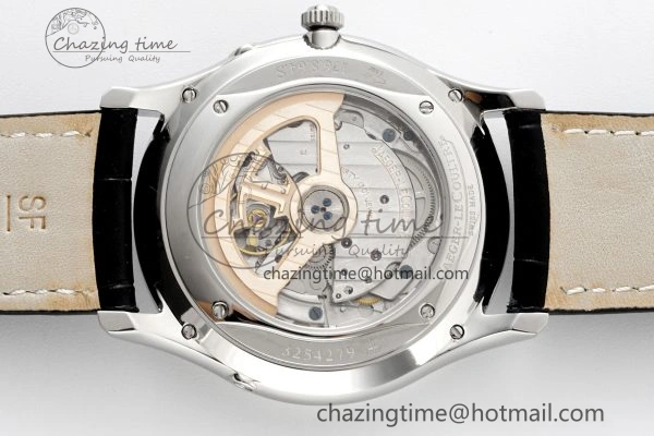 Master Ultra Thin Moon 1368420 SS ZF 1:1 Best Edition White Dial on Black Leather Strap V2 SA925 Super Clone