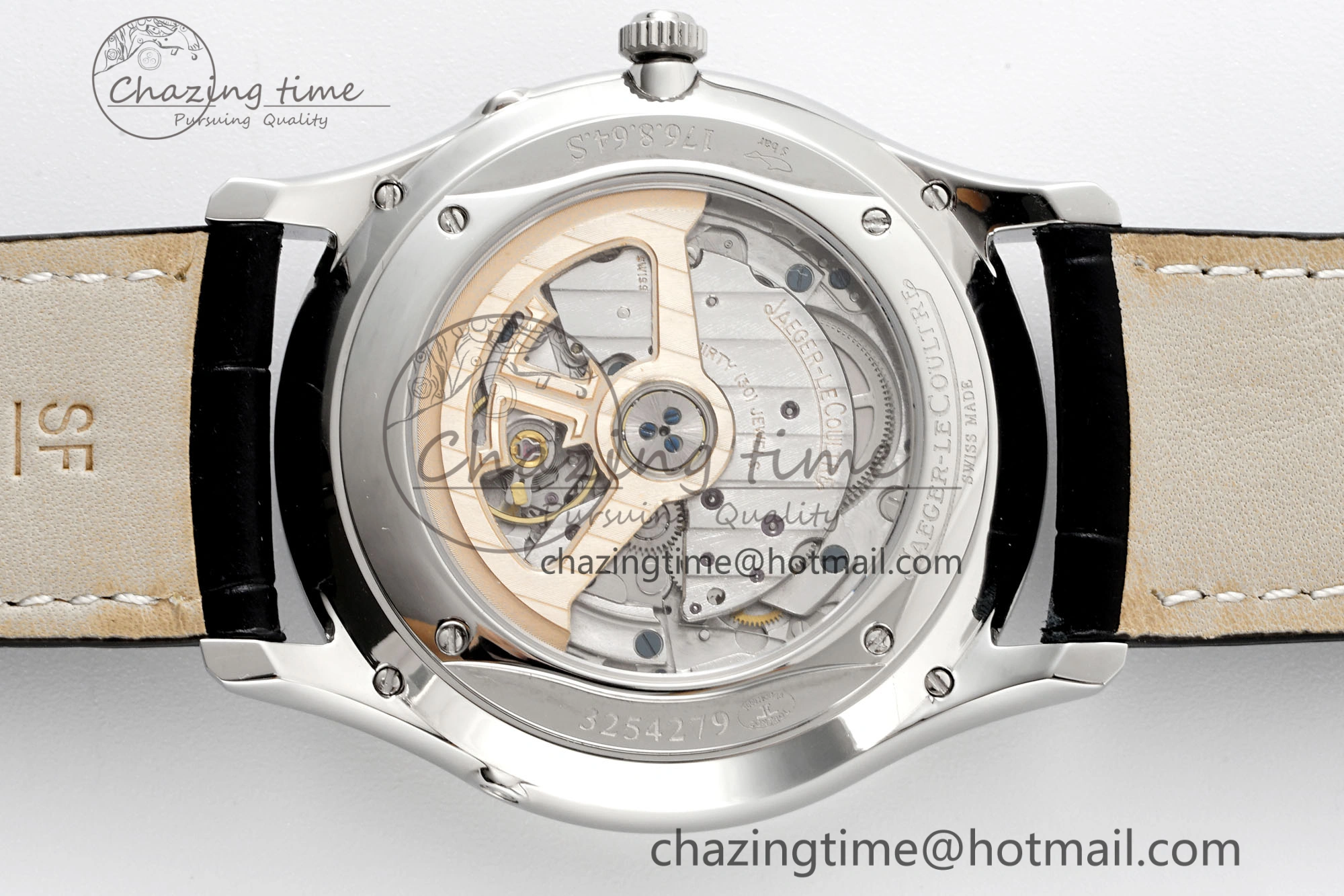 Master Ultra Thin Moon 1368420 SS ZF 1:1 Best Edition White Dial on Black Leather Strap V2 SA925 Super Clone