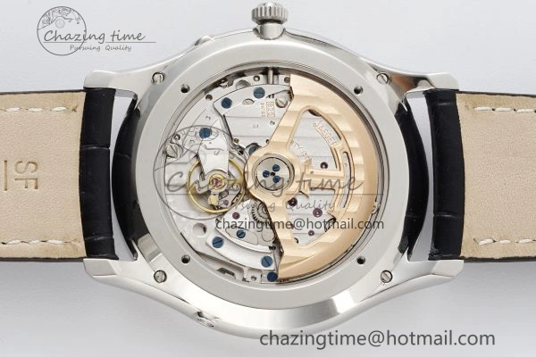 Master Ultra Thin Moon 1368420 SS ZF 1:1 Best Edition White Dial on Black Leather Strap V2 SA925 Super Clone