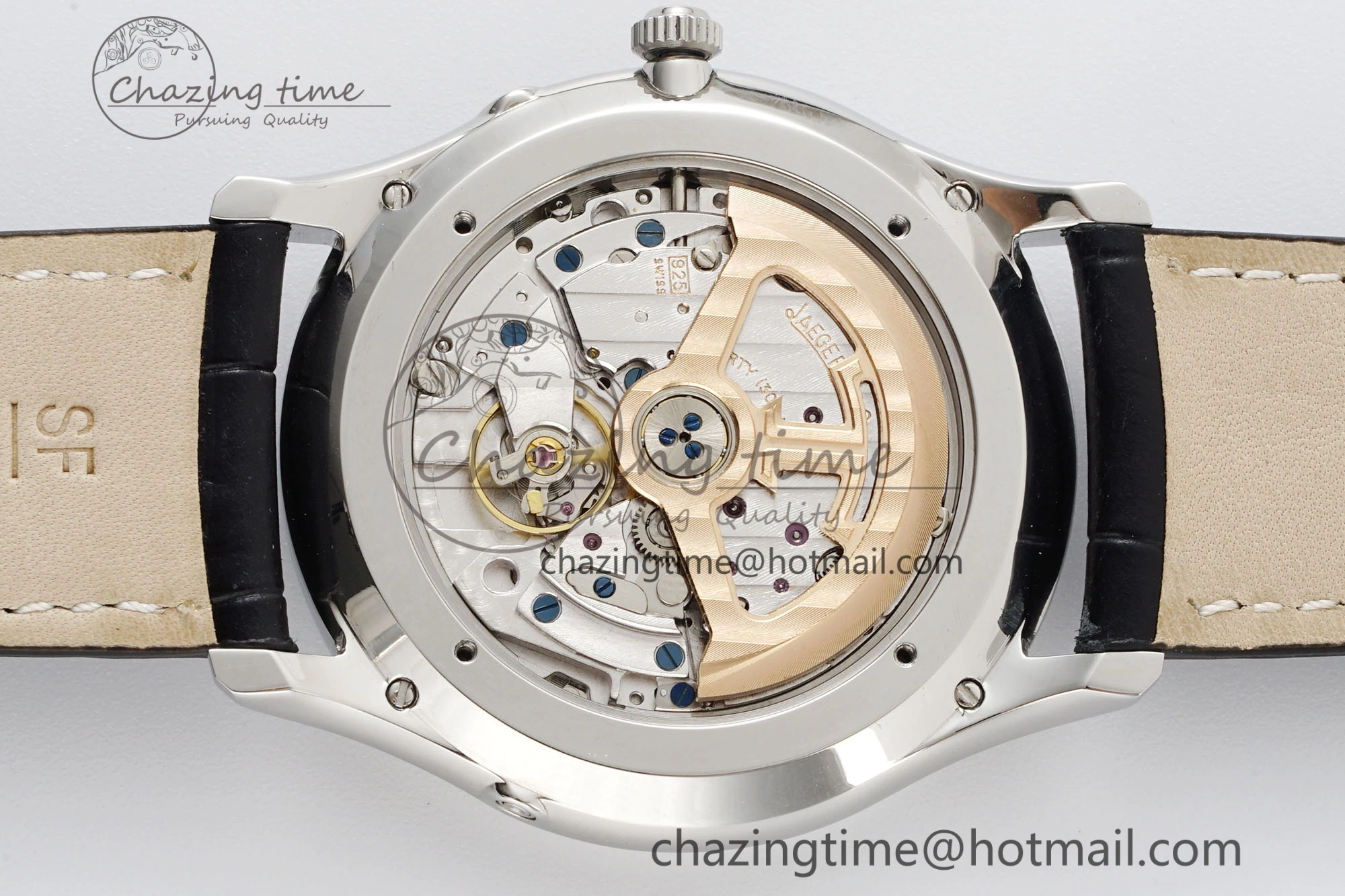 Master Ultra Thin Moon 1368420 SS ZF 1:1 Best Edition White Dial on Black Leather Strap V2 SA925 Super Clone