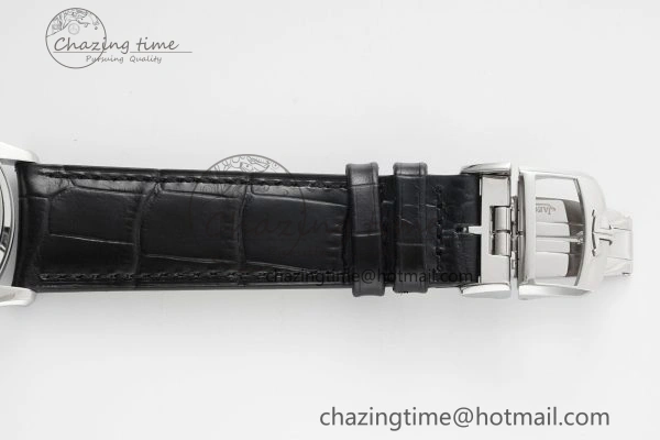 Master Ultra Thin Moon 1368420 SS ZF 1:1 Best Edition White Dial on Black Leather Strap V2 SA925 Super Clone
