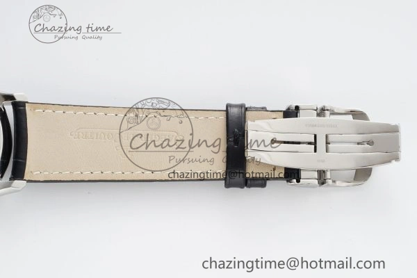 Master Ultra Thin Moon 1368420 SS ZF 1:1 Best Edition White Dial on Black Leather Strap V2 SA925 Super Clone