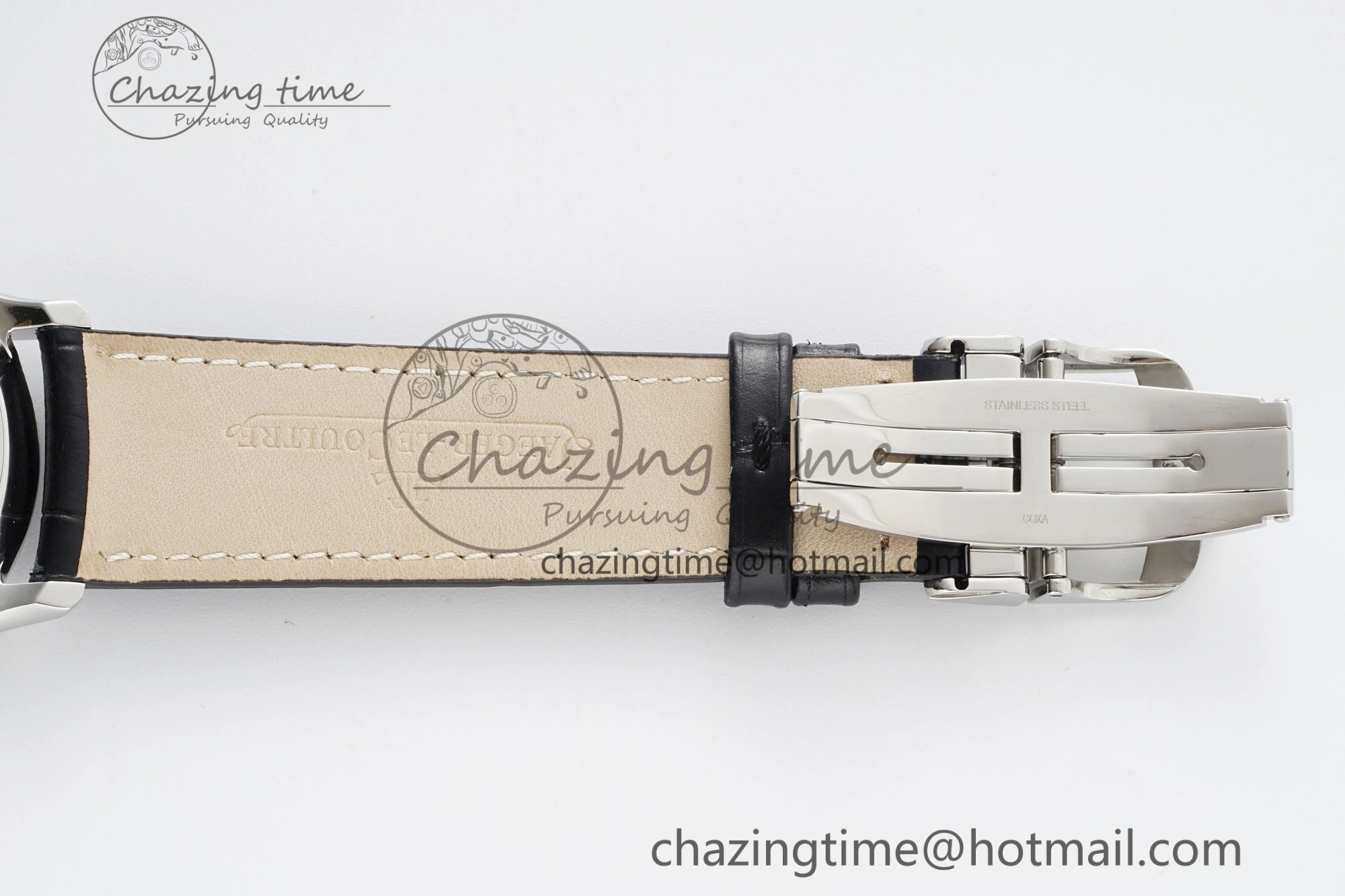 Master Ultra Thin Moon 1368420 SS ZF 1:1 Best Edition White Dial on Black Leather Strap V2 SA925 Super Clone