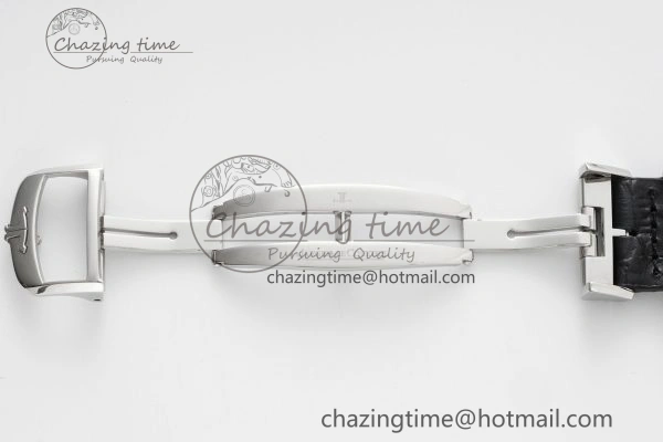 Master Ultra Thin Moon 1368420 SS ZF 1:1 Best Edition White Dial on Black Leather Strap V2 SA925 Super Clone