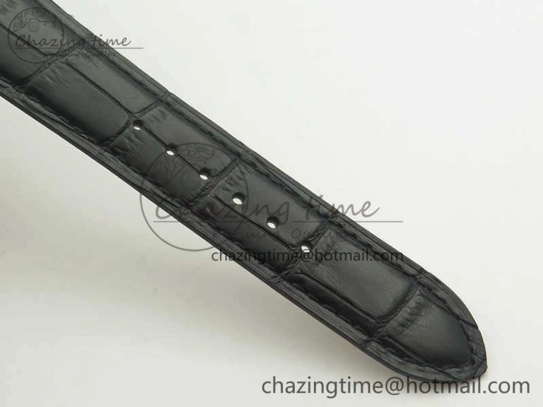 Master Ultra Thin Moon SS ZF 1:1 Best Edition Silver Dial On Black Leather Strap A925