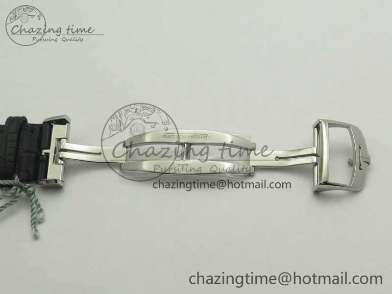 Master Ultra Thin Moon SS ZF 1:1 Best Edition Silver Dial On Black Leather Strap A925