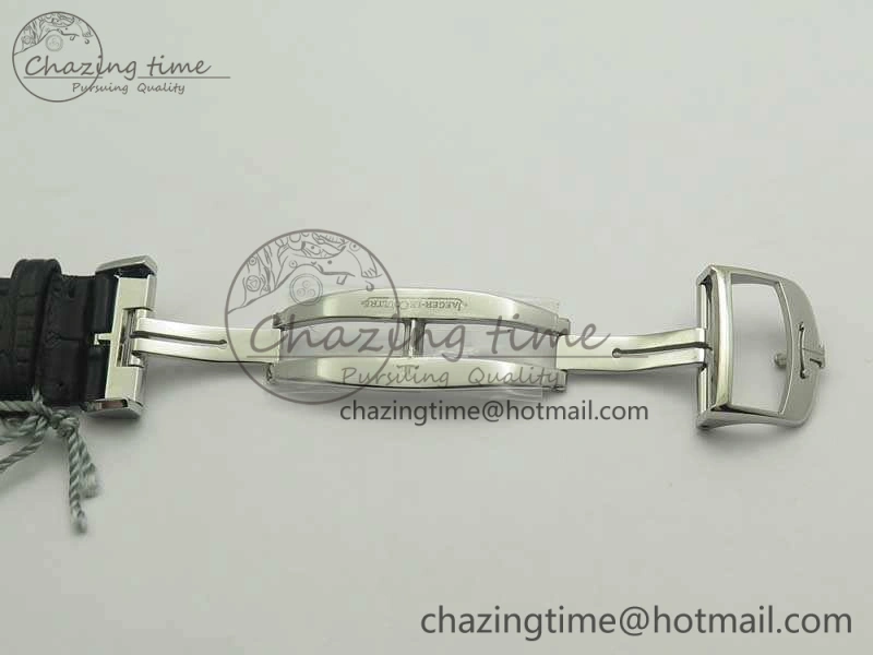 Master Ultra Thin Moon SS ZF 1:1 Best Edition Silver Dial On Black Leather Strap A925