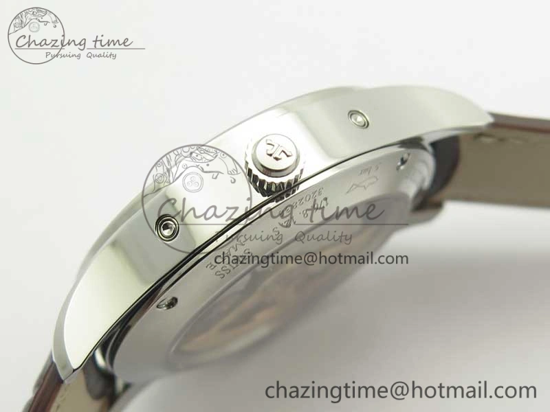 Master Ultra Thin Moonphase Day Date Month SS OMF 1:1 Best Edition Silver Dial on Black Leather Strap A866