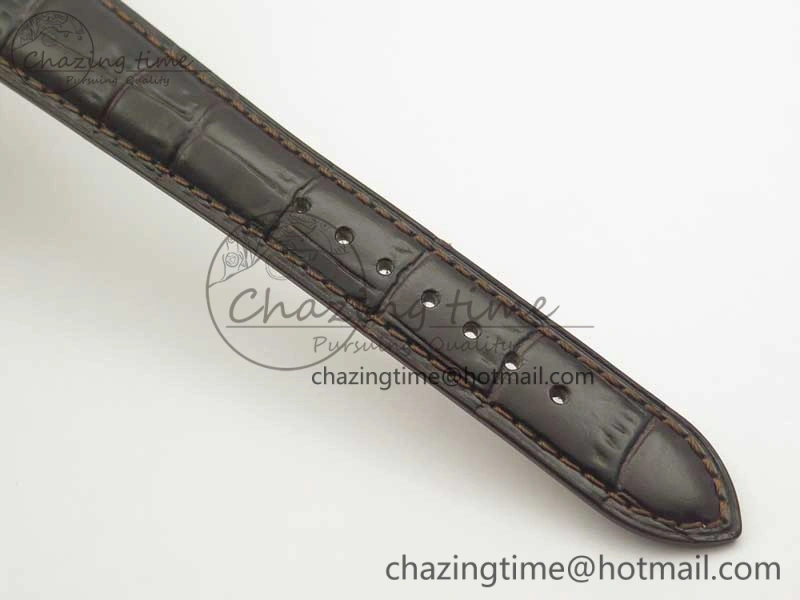 Master Ultra Thin Moonphase Day Date Month SS OMF 1:1 Best Edition Silver Dial on Black Leather Strap A866