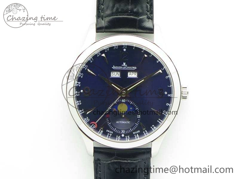 Master Ultra Thin Moonphase SS KMF Blue Dial On Leather Strap A866