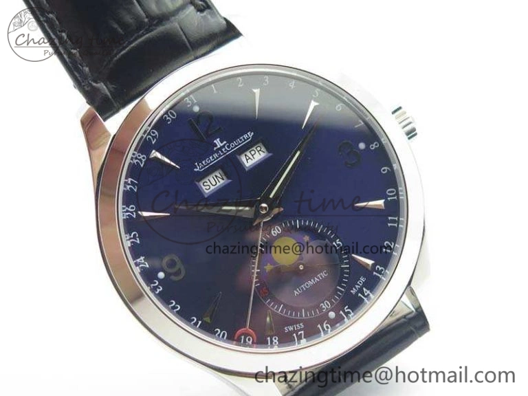 Master Ultra Thin Moonphase SS KMF Blue Dial On Leather Strap A866