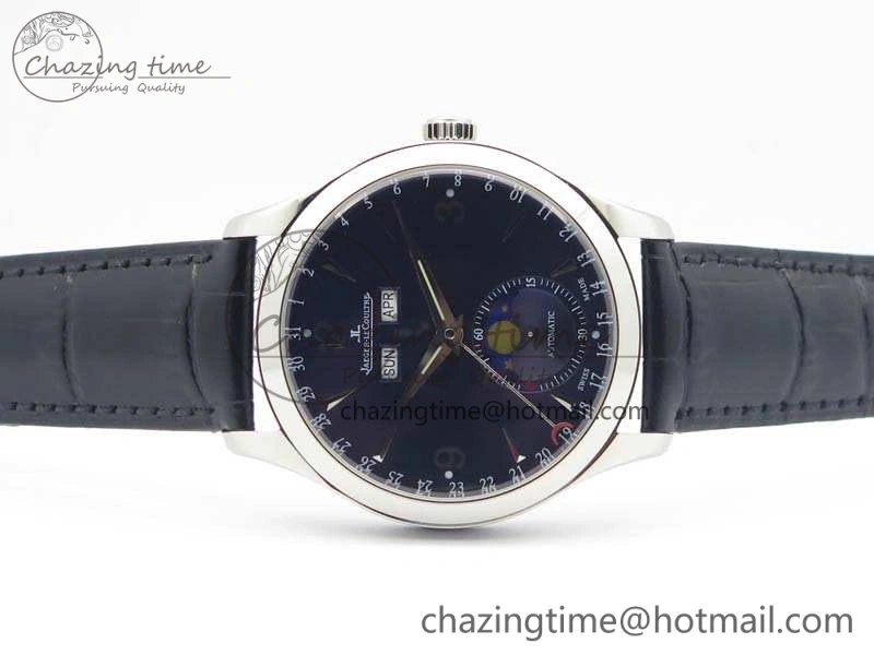 Master Ultra Thin Moonphase SS KMF Blue Dial On Leather Strap A866