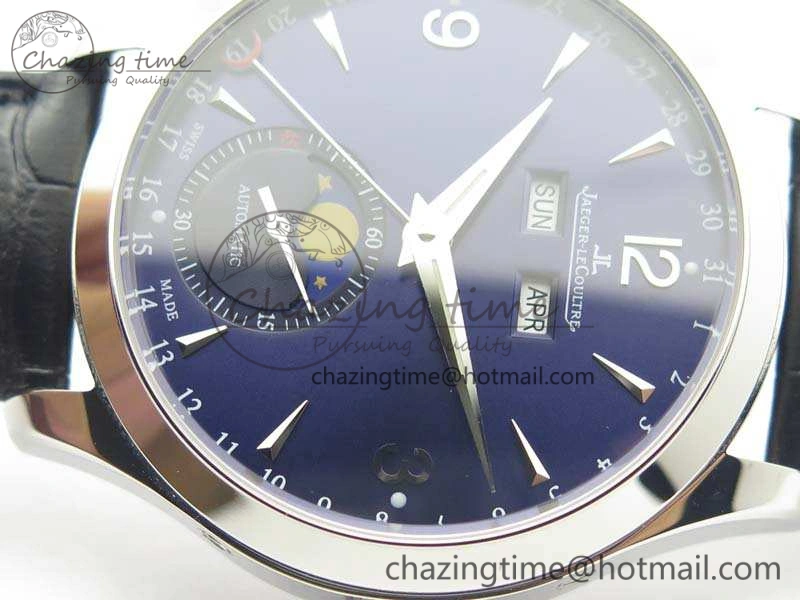 Master Ultra Thin Moonphase SS KMF Blue Dial On Leather Strap A866