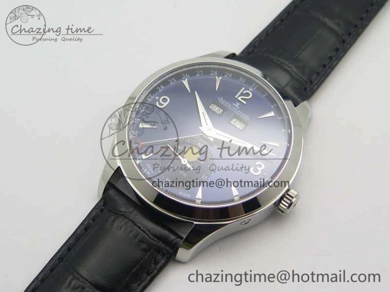 Master Ultra Thin Moonphase SS KMF Blue Dial On Leather Strap A866