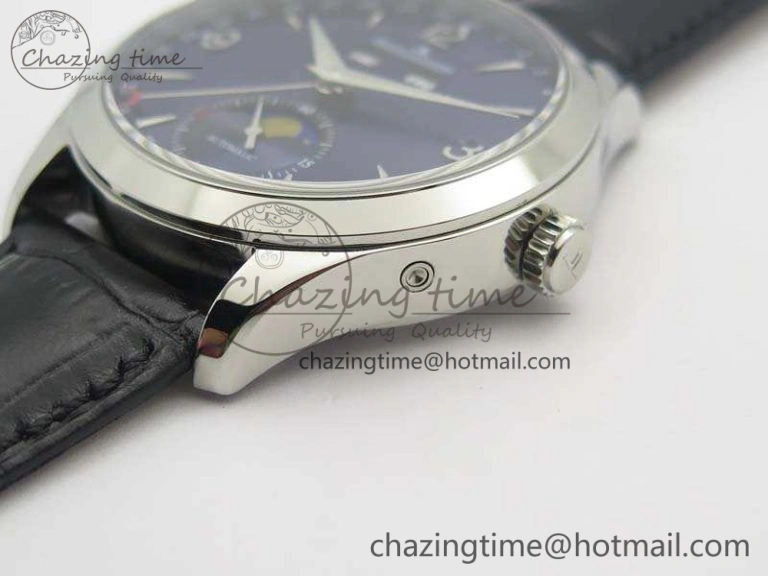 Master Ultra Thin Moonphase SS KMF Blue Dial On Leather Strap A866