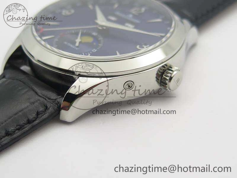 Master Ultra Thin Moonphase SS KMF Blue Dial On Leather Strap A866