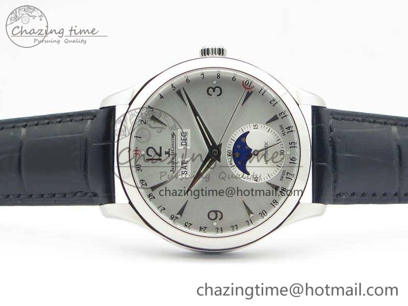 Master Ultra Thin Moonphase SS KMF Silver Dial On Leather Strap A866