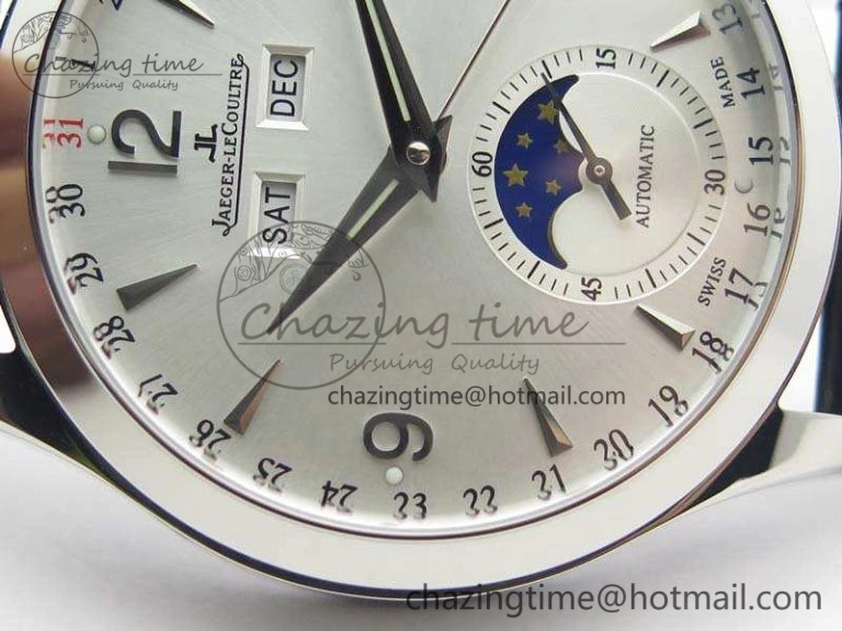 Master Ultra Thin Moonphase SS KMF Silver Dial On Leather Strap A866