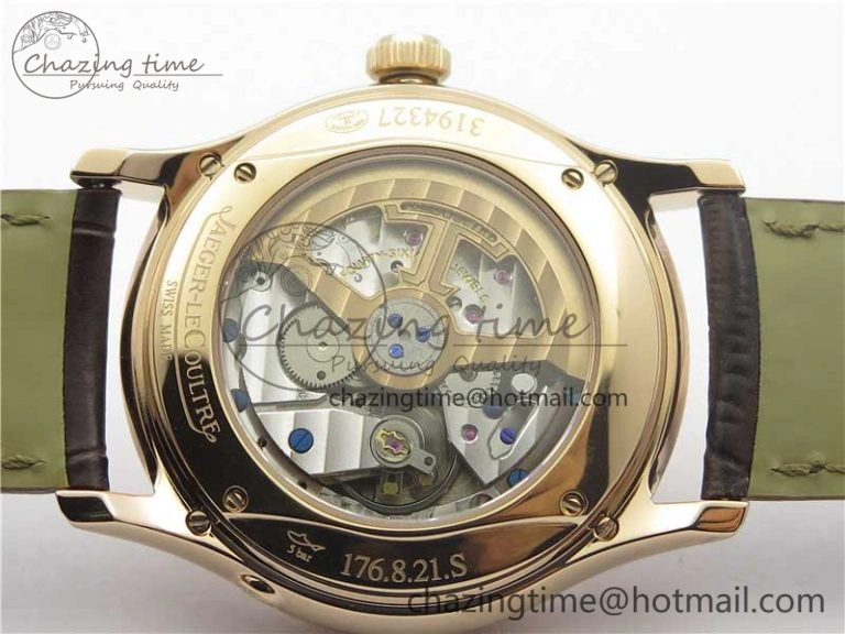 Master Ultra Thin Perpetual Calendar RG V9F 1:1 Best Edition White Dial on Brown Leather Strap A868